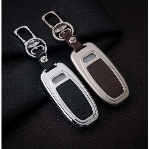 Zinc Alloy Leather Key Cover Case For Audi A3 Q5 A1 A4 A5 Q3 Q7 A6 C5 C6 A7 A8 R8 S4 S5 S6 S7 S8 SQ5 RS5 A4L A6L With Buckle