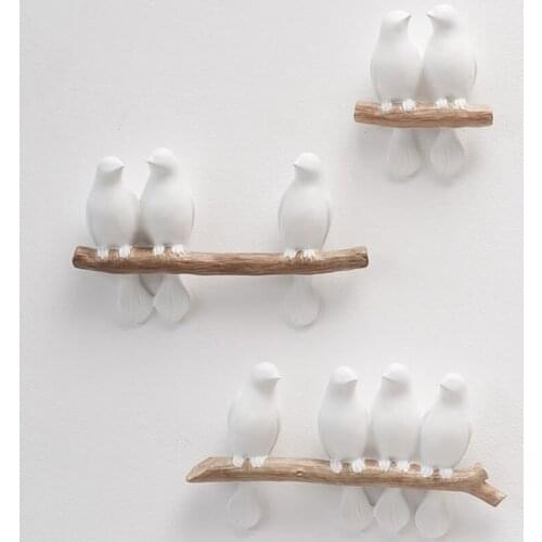 CREATIVE ART BIRD WALL DECORATION BIRD IN TREE BRANCH BRIEF HOME DECOR