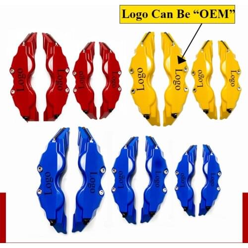 2Pcs 3 Color ABS Car Brake Caliper Cover Disc Modification Changed Color Stickers Car Styling Universal For 13-22 Inch Wheel