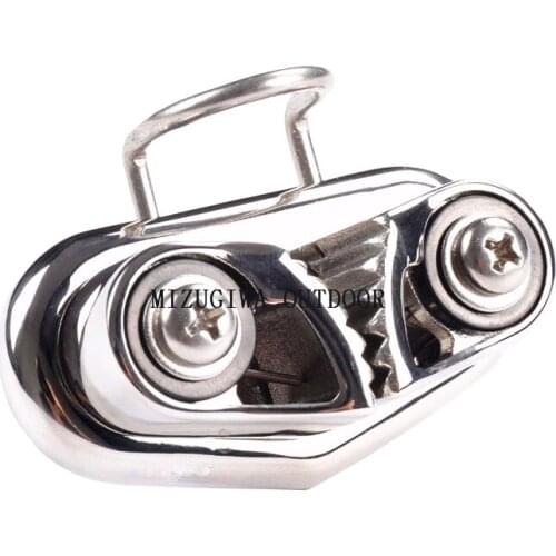 1pc Mizugiwa Fast Entry 316 Stainless Steel Cam Cleat for Wire Fairlead Mini for rope upto 14mm Fishing
