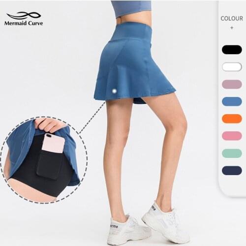 Summer New Sports Shorts Women Fitness Running Training Loose Short Skirt Quick-Dry Fake Two-Piece Cheerleaders Tennis Culottes