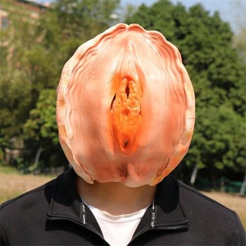 Hot Creepy Shell Mask Halloween Shell Hedging Theater Latex Mask Holiday Adults Full Face Funny Dress Party Costume Props Masks