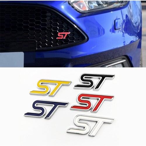 3D Metal Car Sticker ST Emblem Auto Sticker Decoration Accessories For Ford Ranger Focus Fusion S MAX Mondeo Fiesta Kuga Mustang