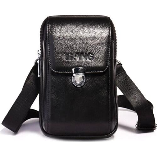 Mens fashion Waist Bag Genuine Leather New Shouler Messenger Crossbody Hook Belt Fanny Waist Bag Wallet Bags