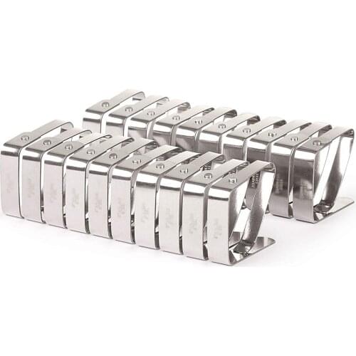 Set of 20 Adjustable Stainless Steel Tablecloth Clips Clamps Party Restaurant Picnic Outdoor Table Cloth Cover Holders, 1.97 x 1