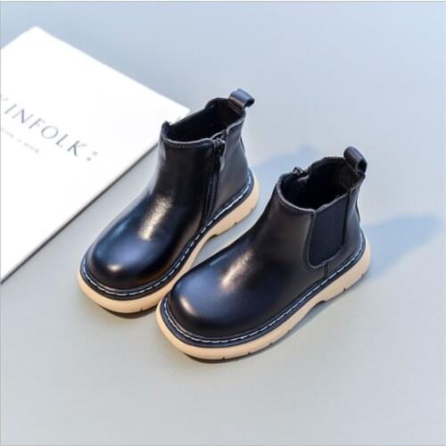 2021 New Autumn Kids Boots For Girls Genuine Leather Waterproof Rubber Boots Fashion Children Martin Boots Size 26-37