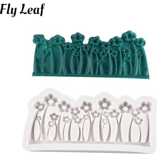 New Round flower cake border series 3 silicone mold Flower embossing DIY Hand Made 12 pearls Cake Decorating Flower border mold