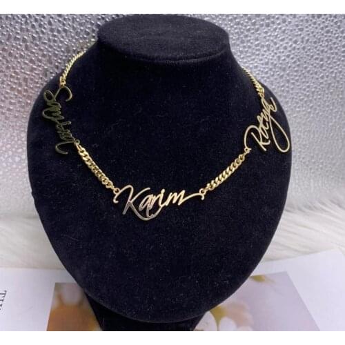 Custom Name Necklace Custom Cuban chain Custom Necklace Multiple Custom Name Customized Necklace Gift for Women
