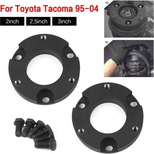 2pcs Car Front Leveling Lift Kit Metal Black for Toyota Tacoma 1995-2004 4Runner 1995 1996 1997 1999 2000 2001 2002 4WD 2WD