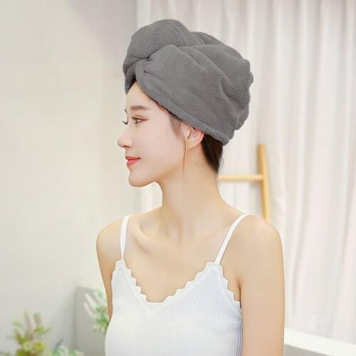 Dry Hair Towel And Women Towels Bathroom Microfiber Towel Hat Quick Cap Wrap Turban Dry Quick Drying Lady Household Bath Tool