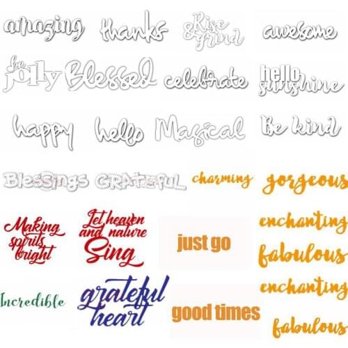 Positive Phrases Metal Cutting Dies Stencil DIY Paper Card Album Making Scrapbooking Template Embossing Crafts New Dies 2019
