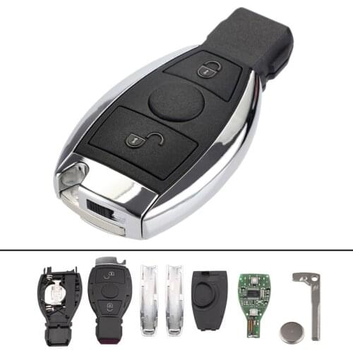 434MHz 2 Buttons Portable Keyless Uncut Flip Remote Key Fob NEC&BGA Key Shell Replacement Case for Mercedes BENZ 2000