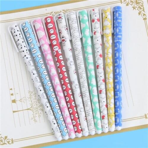 10Pcs/lot Baymax Pen Ten Color Gel Pen Color Gel Pen Pen Gift Office Material School Stationery Supplies