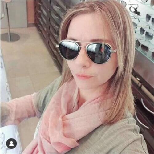 Metallic gold sunglasses woman Adjustable round sun glasses Brand luxury glasses color changing mirror