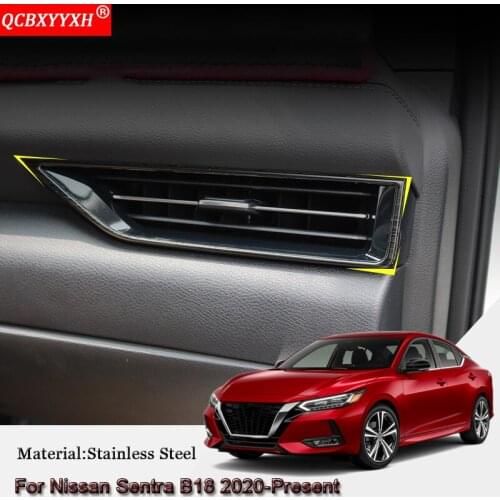 Car Styling ABS Car Air Conditional Outlet Sequins Internal Auto Stickers Cover Accessories For Nissan Sentra B18 2020-Present