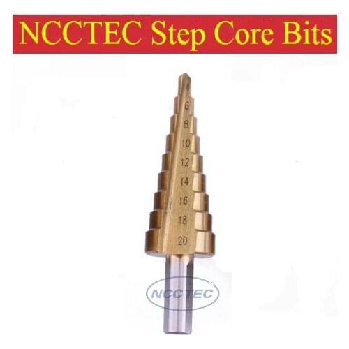 Step drill bits with titanium nitride coating FREE SHIPPING |high speed steel 4241 Pagoda Drill Ladder Drill for holes 4-20mm