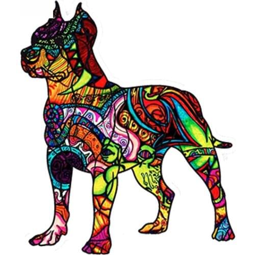SZWL Graffiti Pitbull Car Sticker Pit Bull Pet Dog Decal Accessories Vinyl for Cup Tumbler Laptop Auto Truck Window,13cm*9cm