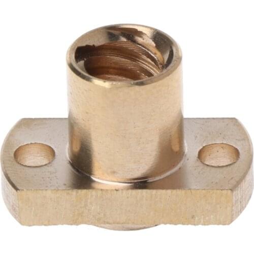 T8 nut Pitch 2mm Lead 8mm Brass T8x8mm Flange Lead Screw Nut for CNC Parts