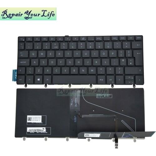 UK Laptop backlit Keyboard for Dell 0JD64D JD64D NSK-DEDABC GB British Pc notebook keyboards with backlight original replacement