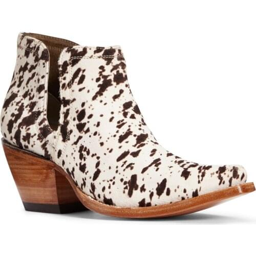 Women Leopard Cowgirl Printe Booties Snip Toe