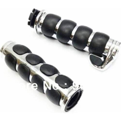 1" Chrome Rubber Handlebar Hand Grips For Suzuki Volusia Boulevard Marauder Intruder LC C109R C50 C90 M109R M50 S40 VL1500 800