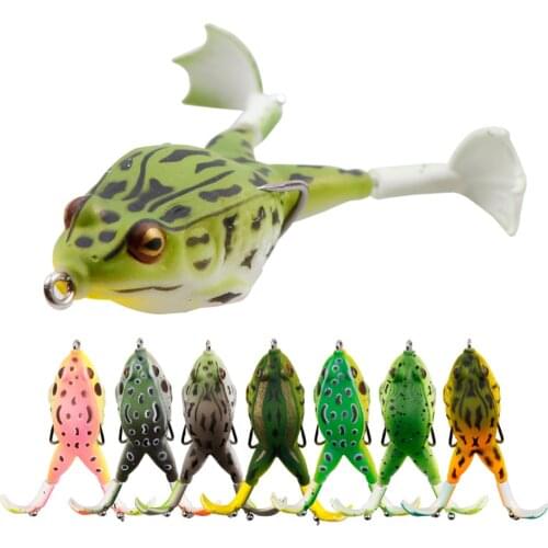 1pcs 8 colors Double Propellers Frogs Soft Bait 9cm/13g floating bionic Rotating legs thunder frog soft lure Jig Spoon Baits