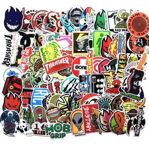 100 cool skateboard 2021 fashion Stickers For Suitcase Skateboard Laptop Luggage Fridge Phone Car Styling DIY Decal stickers