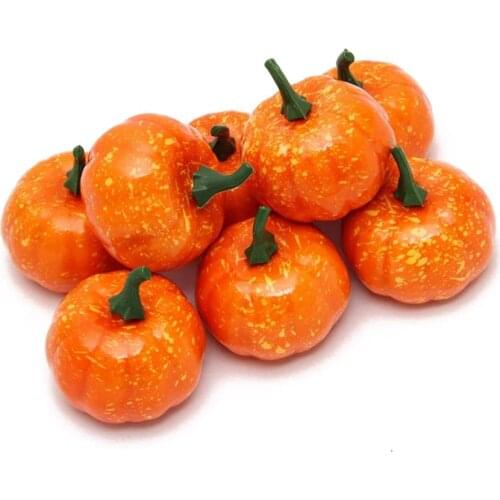 12Pcs Halloween Simulation Pumpkin Thanksgiving Autumn Theme Party Fruit Fake Decoration