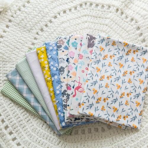 160x50cm Small Floral Flower Idyllic Twill Cotton Sewing Fabric, Making Bedding Shell Cloth