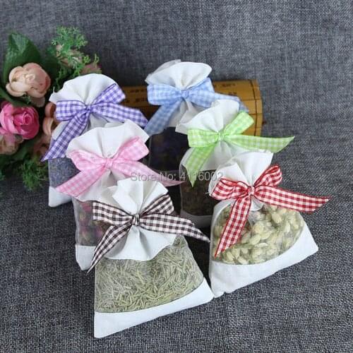 300pcs/lot Cotton Organza Incense Bag Lavender Sachet Linen Package Bags Jewelry Cosmetic Storage Pouch Package Gift