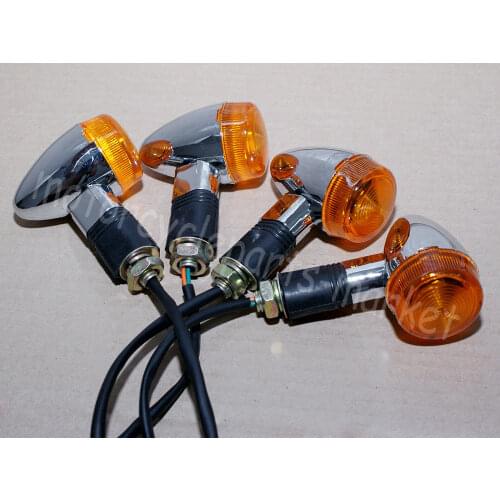 4pcs Motorcycle Amber Tail Bullet Turning Signal Lights Indicator Lamp For Suzuki Intruder Volusia VS 700 750 800 1400 1500