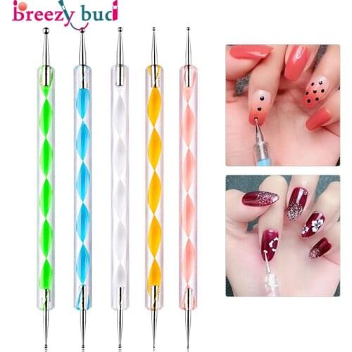 5 Pcs/Sets Dual-ended Nail Dotting Pen Kit DIY Craft Supplies For Professionals Nail Art Decoration Salon Manicure Tools