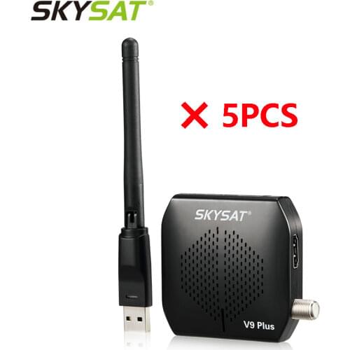 [5 PCS] SKYSAT V9 Plus mini HD DVB-S2 Receptor support CS Powervu Biss WiFi 3G USB PVR Satellite Receiver