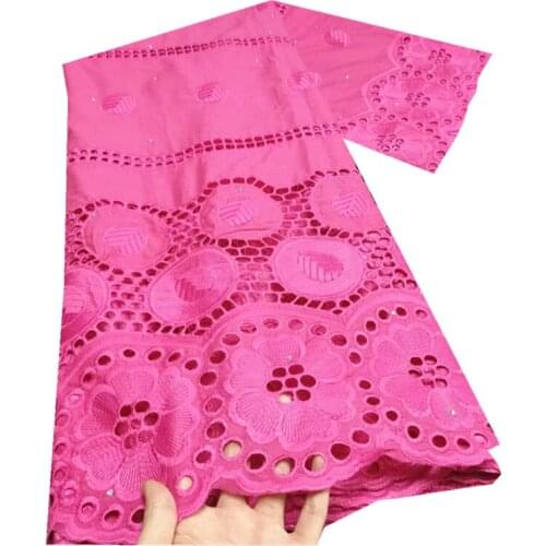 5 Yard Dry Lace Fabric Latest Heavy Beaded Embroidery African 100% Cotton Lace Fabric Swiss Voile Lace For Party Dress TY802-3