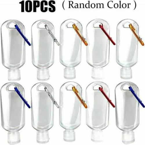 50ml cosmetic spray bottle transparent hand sanitizer bottle empty bottle lotion portable hook key ring sub-bottle disinfection