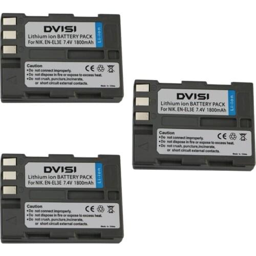 3Pcs 7.4V 1.8Ah EN-EL3e EN EL3e ENEL3e Rechargeable Camera Battery for Nikon D90 D700 D300 D80 D70 D50 D200 D300s D100 D70s