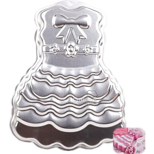 Big size lovely girl dress skirt shape anodising aluminum mousse cake mould cakes bread decoration birthday party decor bakeware