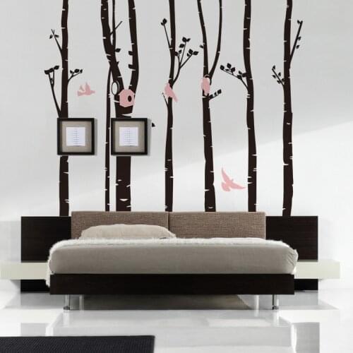 Large Forest Bird Tree Wall Stickers For Living Room Home Decoration Background Pvc Plane Plant Mural Door Diy Wallpaper Rushed