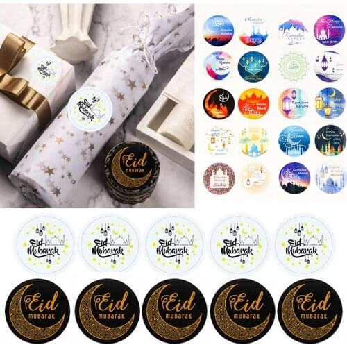 60/100pcs Eid Mubarak Paper Stickers Ramadan and eid decorations Gift label Seal Sticker ramadan mubarak kareem islam deocr