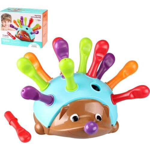 Kids Insert Hedgehog Puzzle Toy Montessori Concentration Training The Fine Motor Hedgehog Hand-eye Coordination Educational Toys