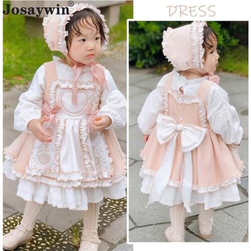 Kids Dress for Girls Baby Party Lolita Style Girls Dress Long Sleeve Patchwork Wedding Dress Girl Ball Gown Princess Vestidos