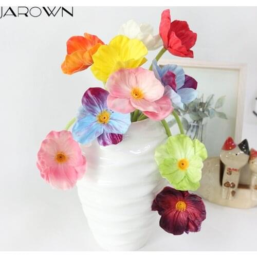 JAROWN Artificial Real Touch Mini L Poppy Flowers For Wedding Holiday Bridal Bouquet Home Party Decor Festival DIY Art