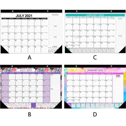 July.2021 to Dec.2022 Calendar Monthly Wall Hanging Calendar Planner with Stickers Lanyard for Home Office School Supplies
