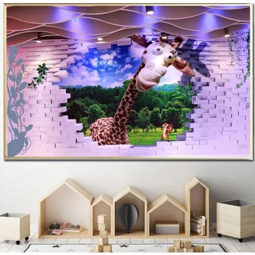Canvas Art Painting Minions Wall Picture For Living-room Bedroom Study Room Home Decor Cartoon Deer Bear Pig Mural Art Decals