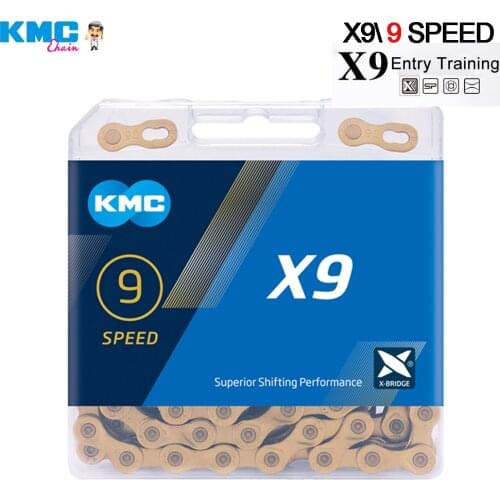 KMC X9 X9.93 MTB road bike Gold silver chain 116L 9 speed bicycle chain magic mountain button with Original box