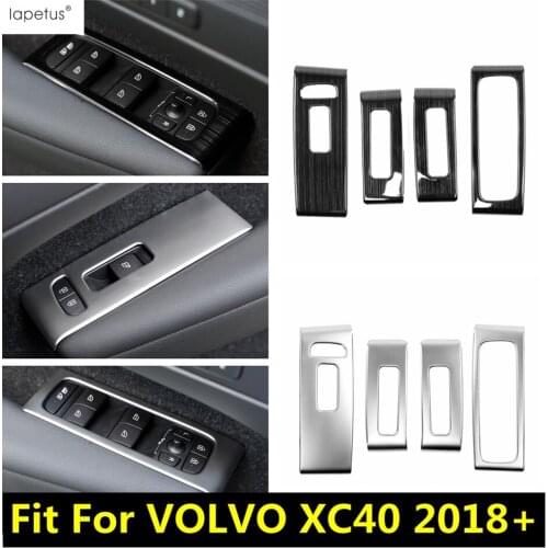 Car Door Window Lift Button Switch Panel Decoration Cover Trim Stainless Steel Accessories Interior For VOLVO XC40 2018 - 2021