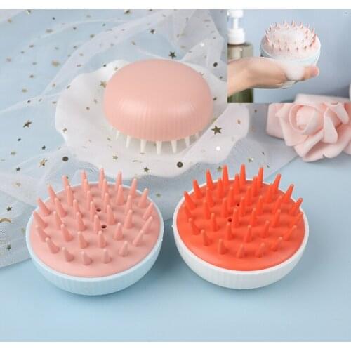 1PCS Massage Brush Hair Wash Brush Head Body Shower Massager Comb Silicone Acupoint Head Meridian Relaxing Massage Comb Tools
