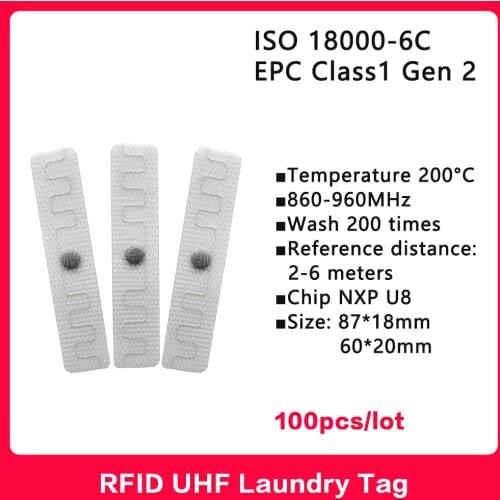 RFID UHF Laundry Tag 860-960MHz High Temperature Resistant RFID Smart Tags NXP U8 Label/Card ISO 18000-6C 100pcs High Quality