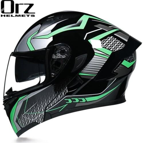 New Arrival Double Lens Flip Up Racing Helmet Motorcycle Full Face Safe Racing Riding Helmets Casco Capacete Casque Moto