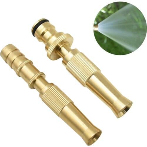 Brass High Pressure Variable Flow Direct Injection Type Water Gun 16mm Nipple Joint1/2" hose Irrigation Car Washing Nozzle 1pc
